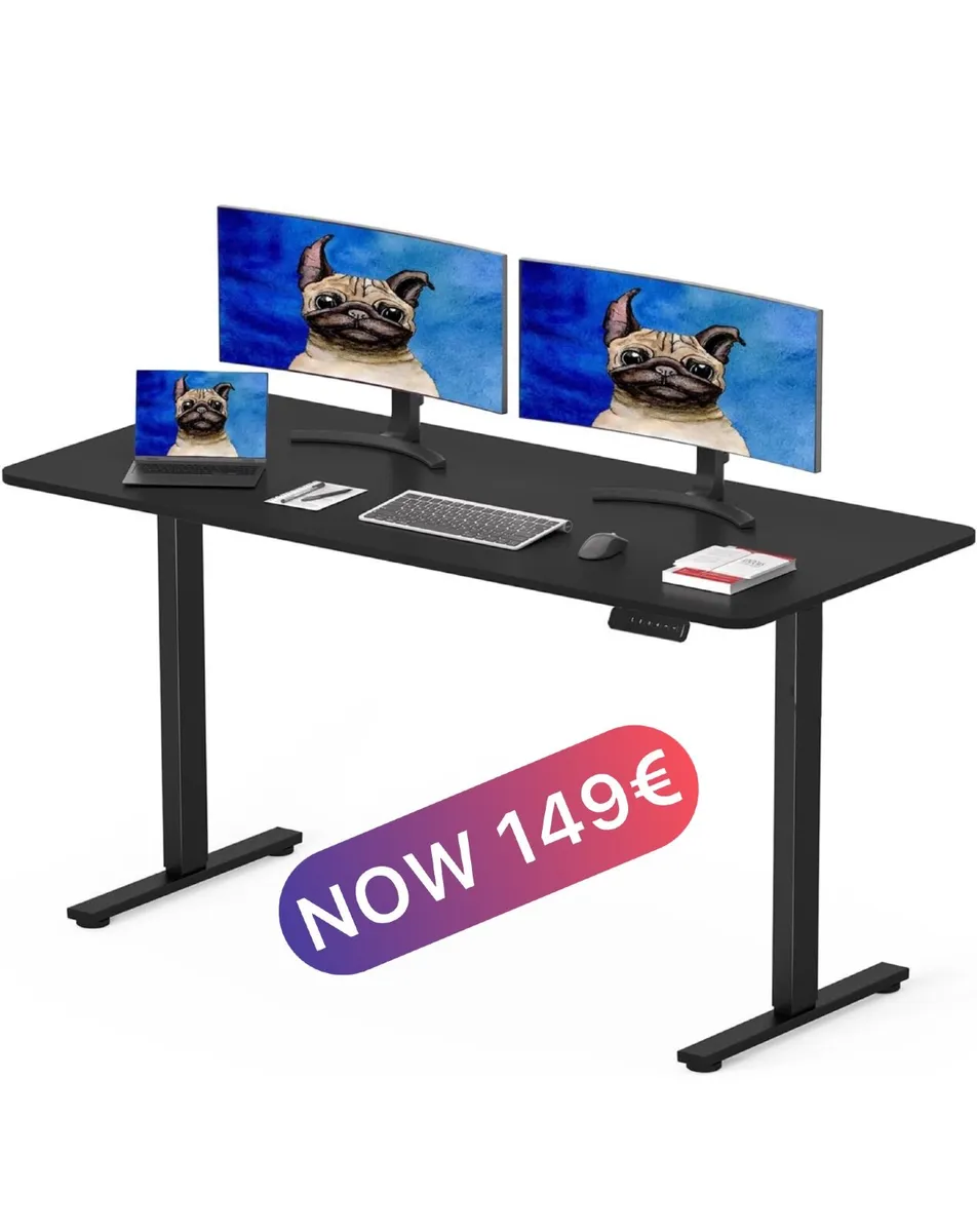 120 x 60cm Electric Standing Desk ONE PIECE DESKTO - Image 1