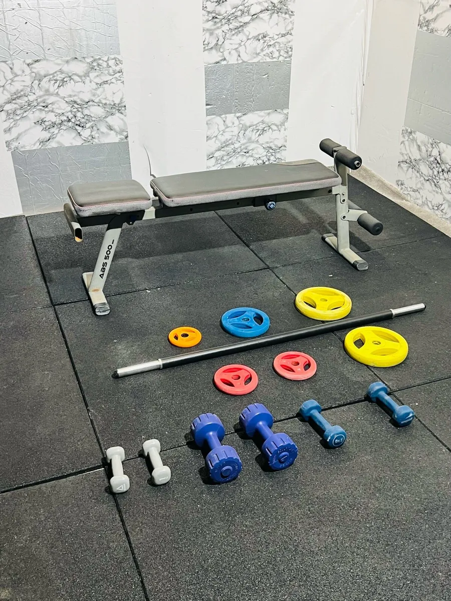 BENCH DUMBBELLS BARB-EEL WEIGHT SET - Image 1