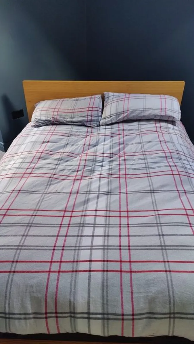 2 Double Beds, IKEA Malm, oak colour. 200 for both - Image 1