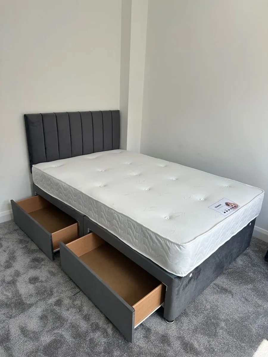 divan bed set with 2 sliding drawers - Image 4