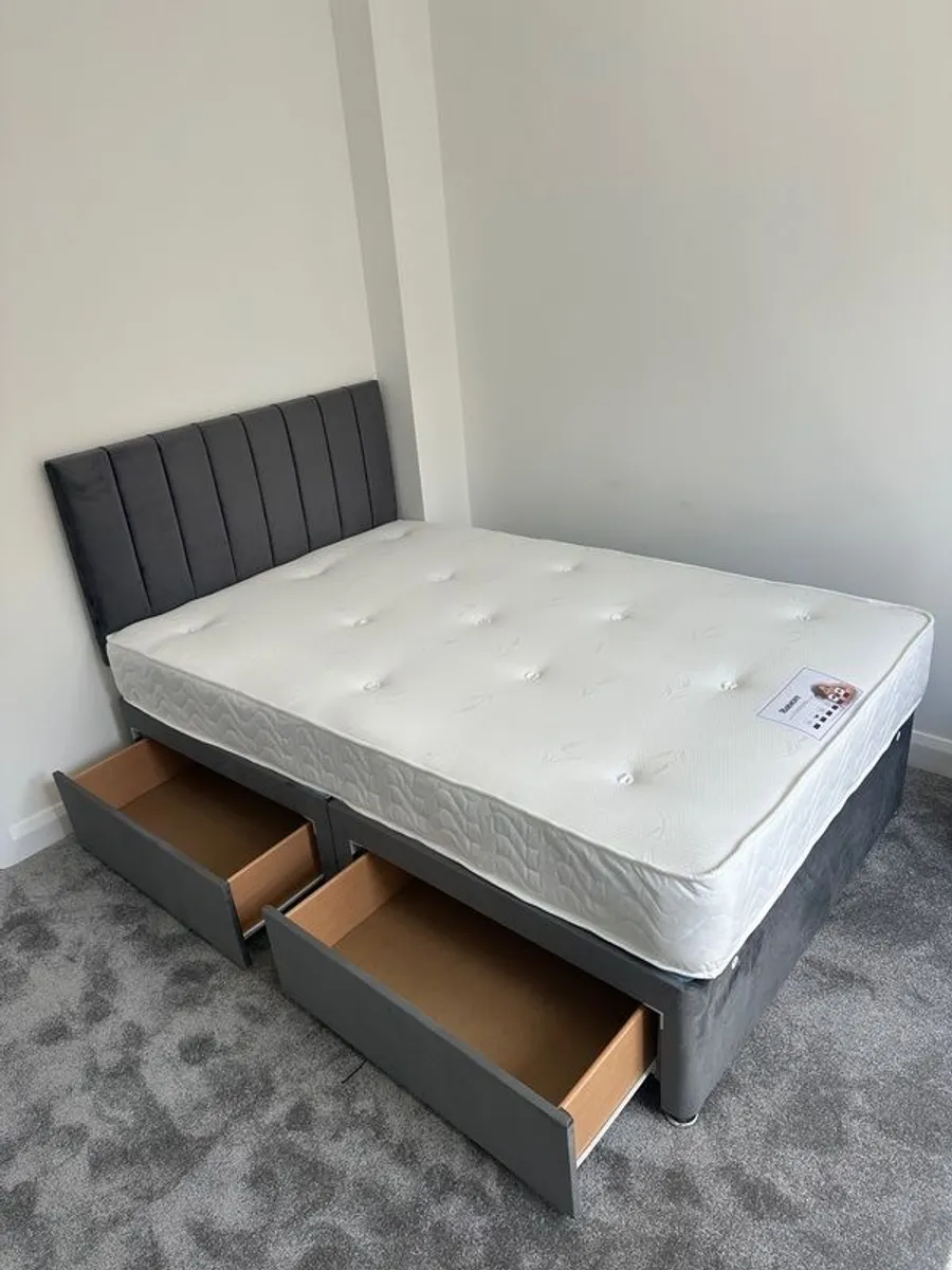 divan bed set with 2 sliding drawers - Image 1