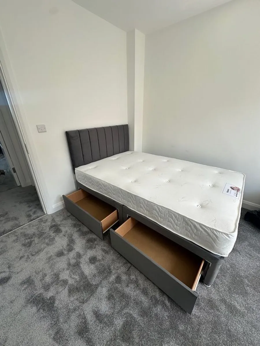 divan bed set with 2 sliding drawers - Image 2