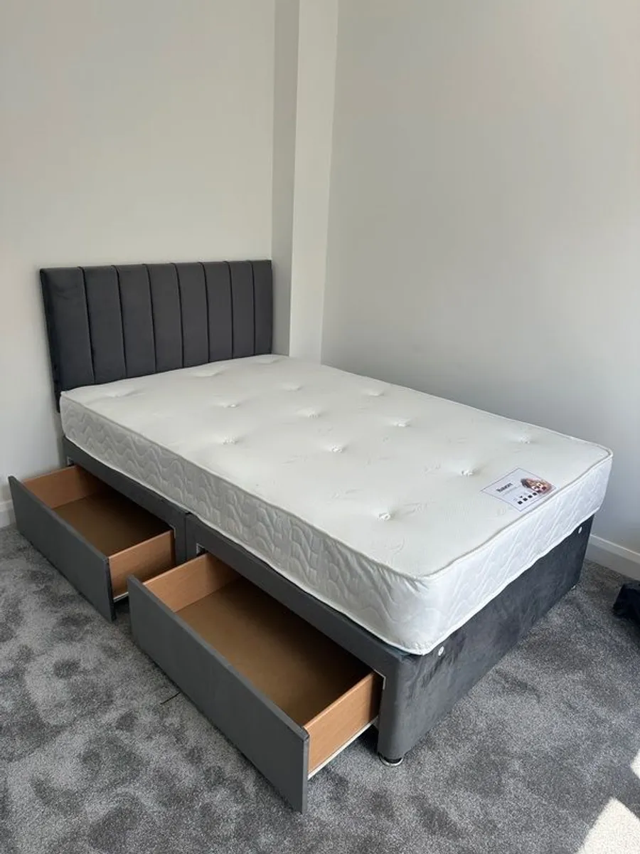 divan bed set with 2 sliding drawers - Image 3
