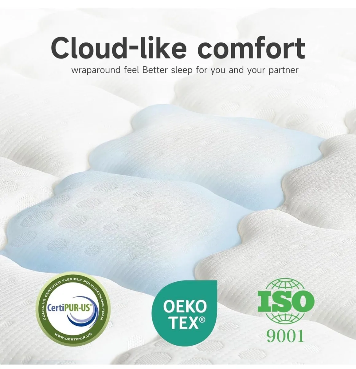 Small Double Mattress, 10.3 Inch Hybrid Mattress 4 - Image 4