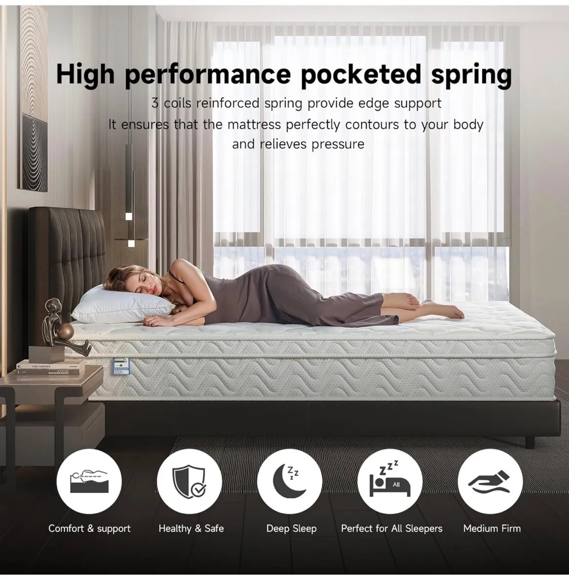 Small Double Mattress, 10.3 Inch Hybrid Mattress 4 - Image 1