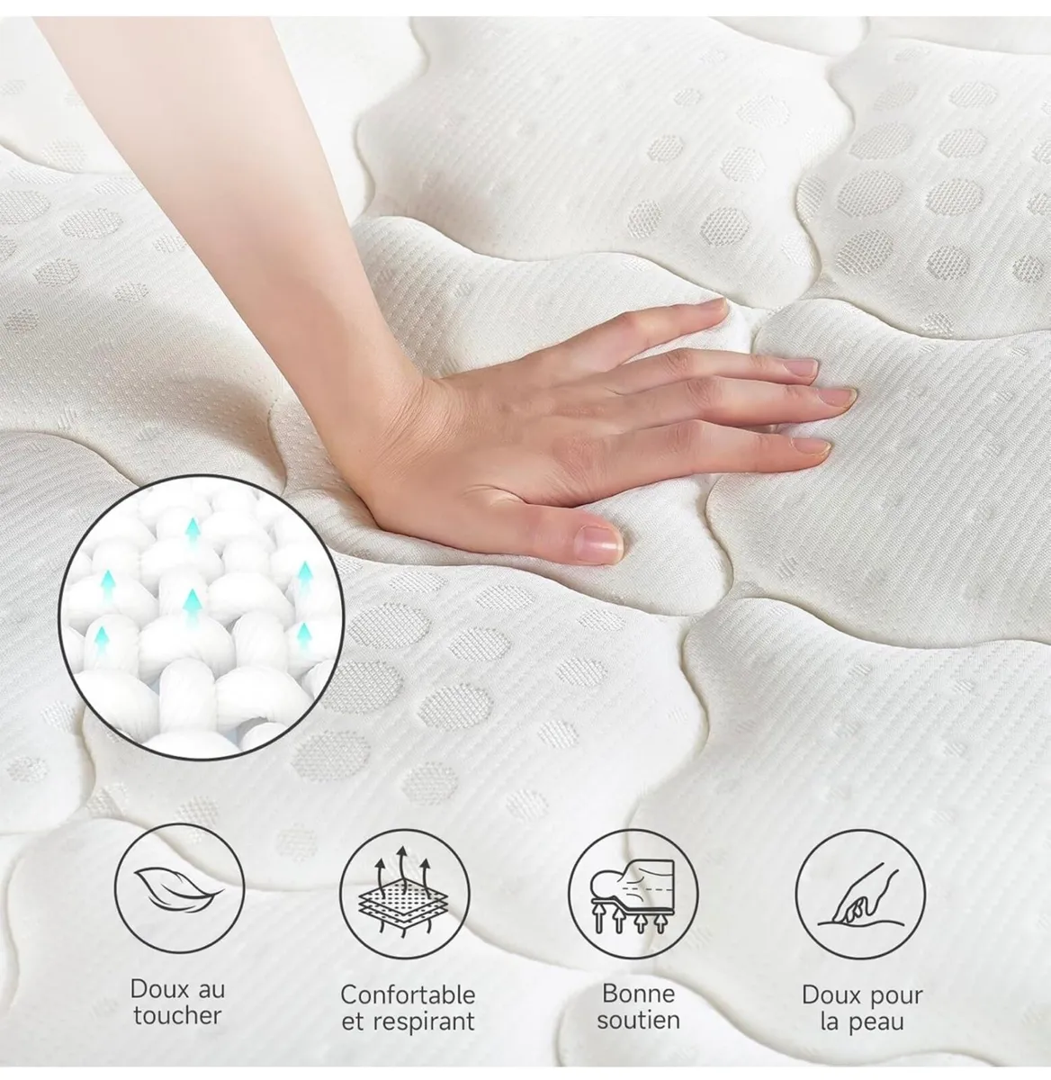 Small Double Mattress, 10.3 Inch Hybrid Mattress 4 - Image 4