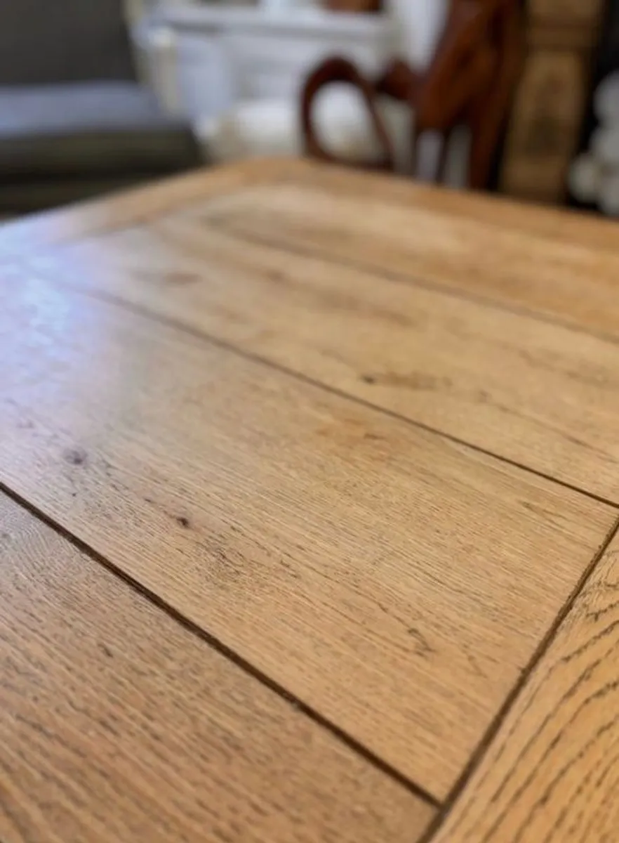 Super Heavy Solid European Oak Trestle Table (70cmx70cmx50cm) - Image 4