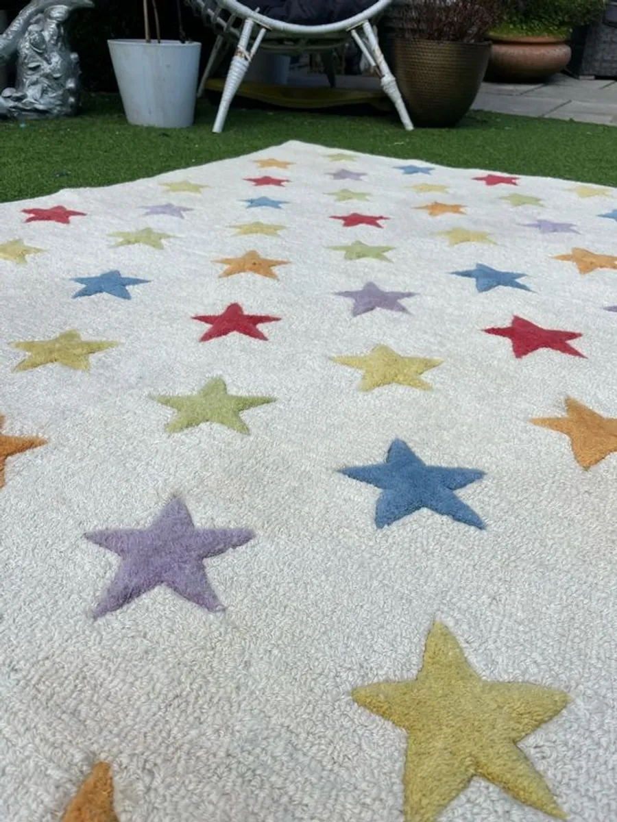 Great Little Trading Co. Hand-Tufted Wool Star Rug - Image 3