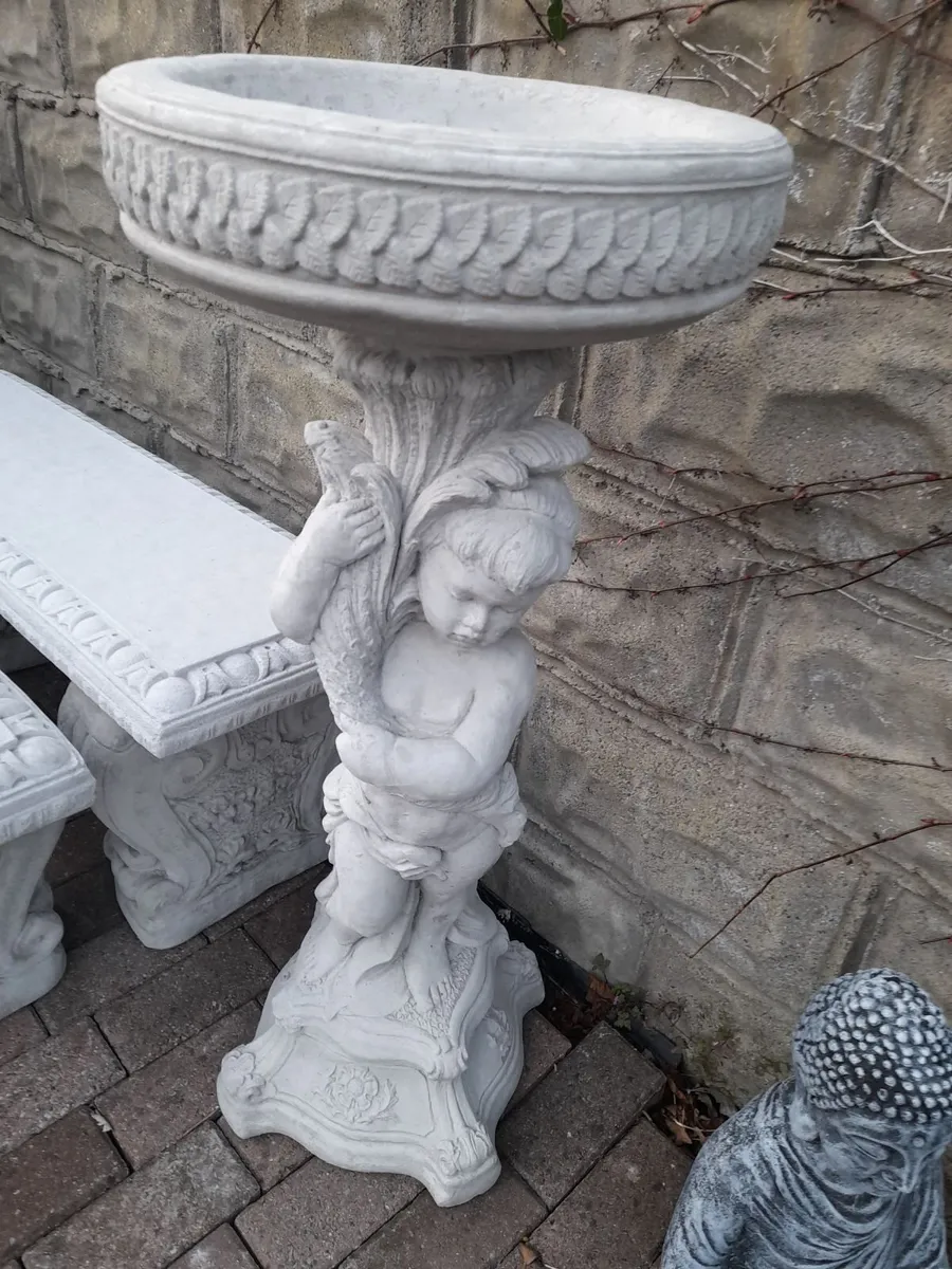 Garden Bench and Matching Bird Bath - 85 Each - Image 1