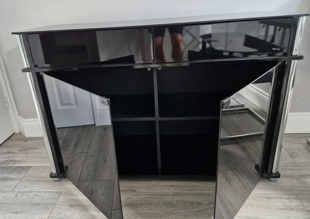 Black Glass Sideboard and Tv stand - Image 3