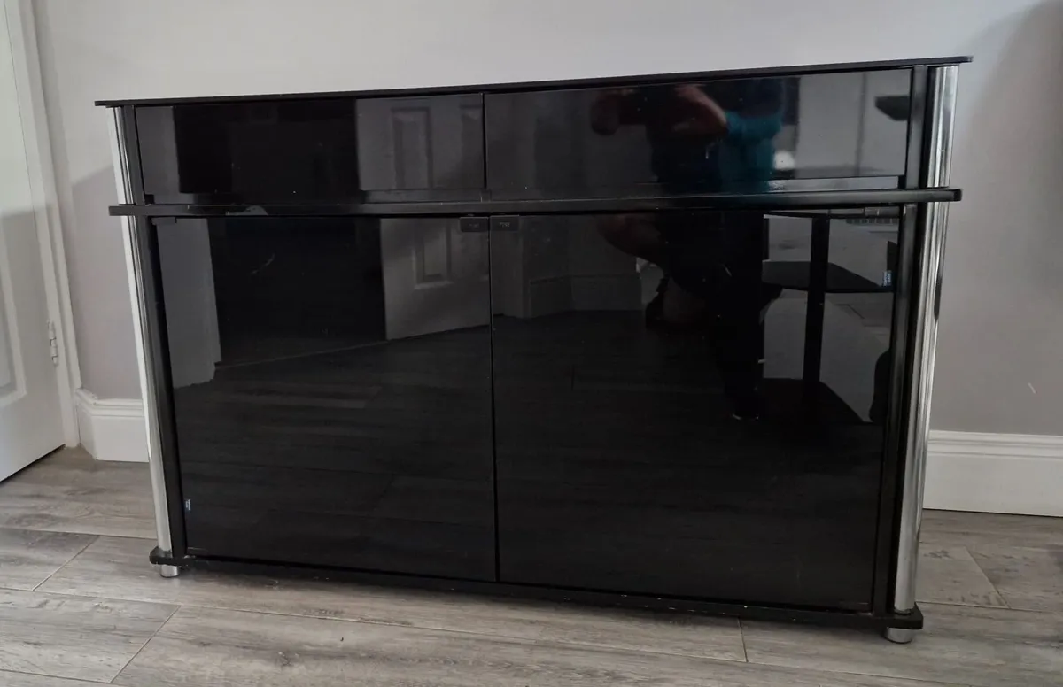 Black Glass Sideboard and Tv stand - Image 1