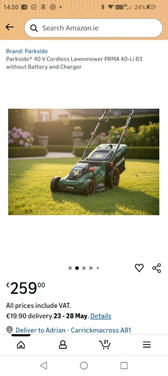 Cordless lawn mower (250e version) - Image 1