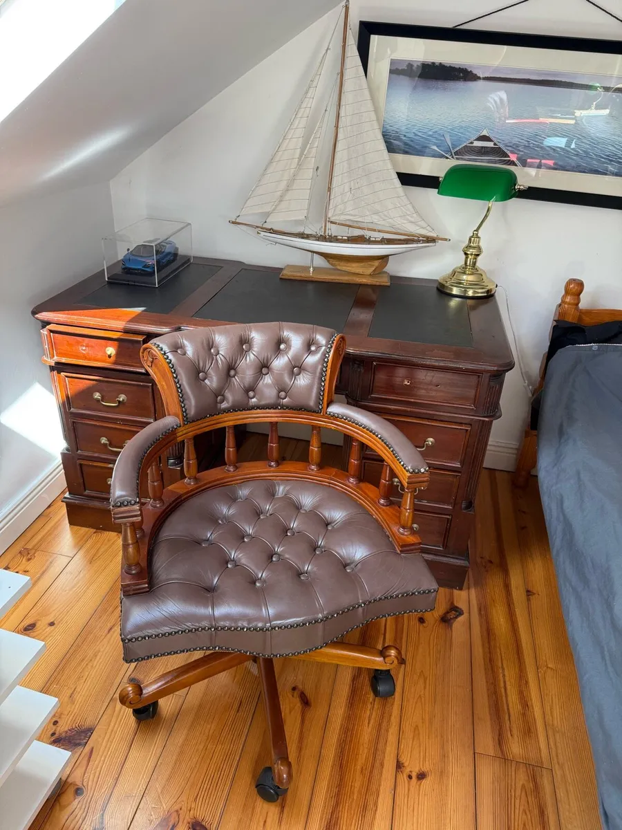 Chesterfield chair and partners desk - Image 1