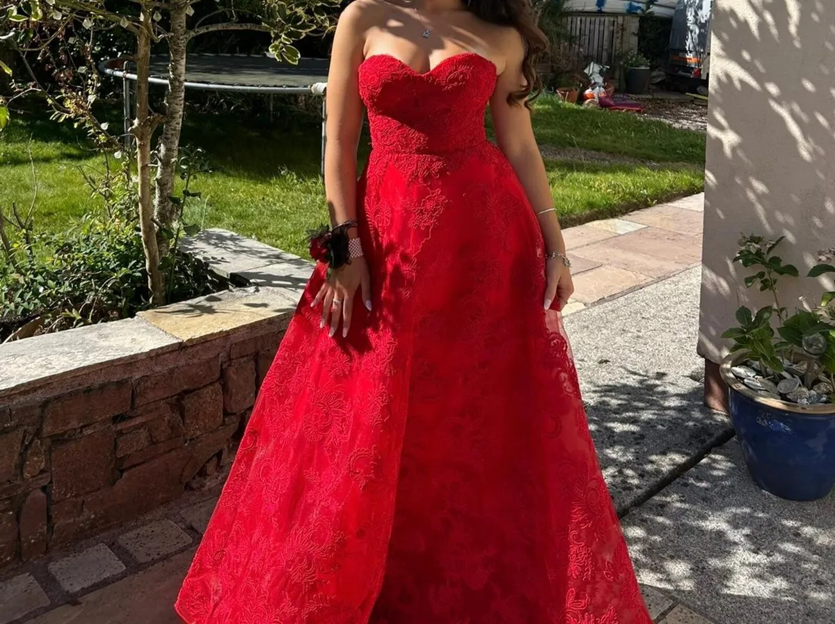 Stunning red lace Debs Dress - Image 2