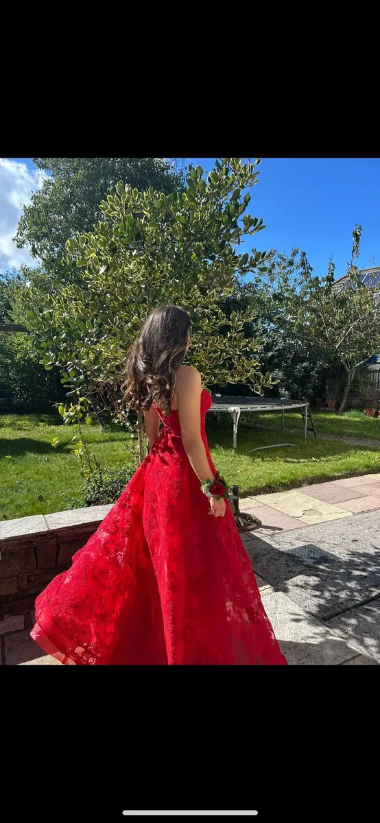 Stunning red lace Debs Dress - Image 4