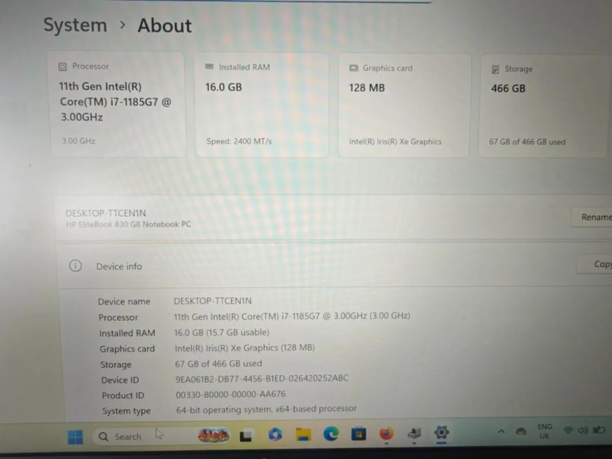 HP Elitebook 830 G8 | i7 (11th gen) | 16GB | 512GB - Image 3