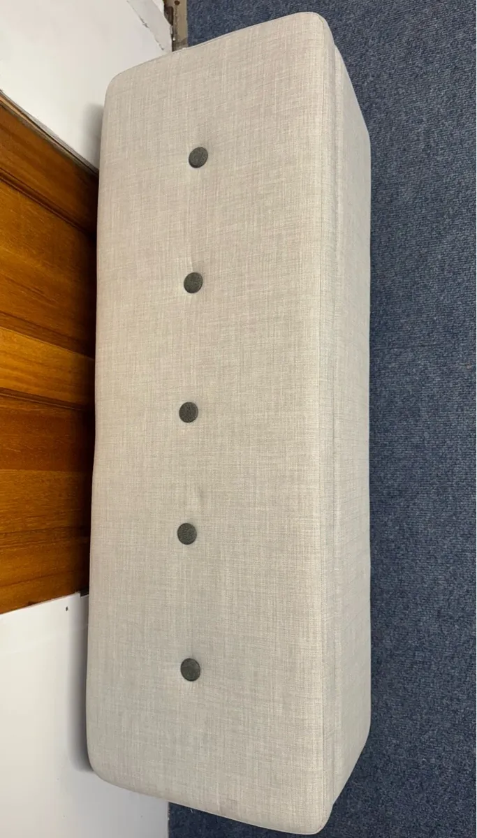 Habitat Aspen Fabric Storage Ottoman - Light Grey - Image 4