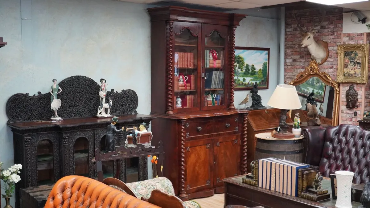 Victorian Mahogany Secretaire Bookcase - Image 1