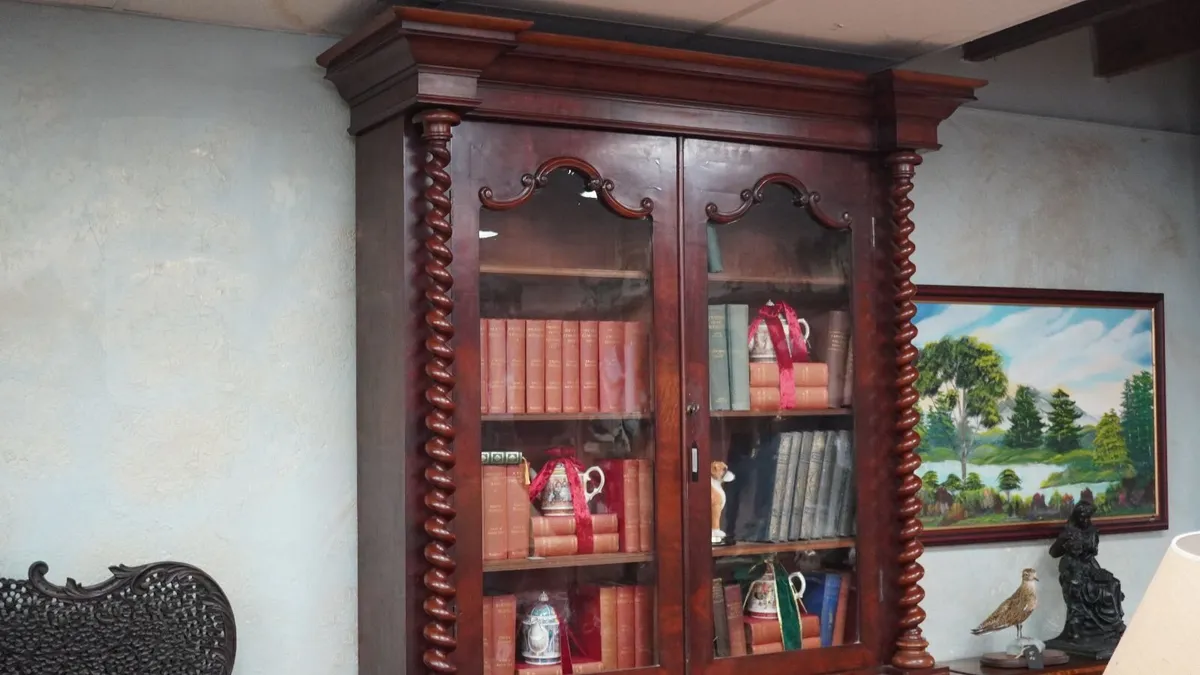 Victorian Mahogany Secretaire Bookcase - Image 4