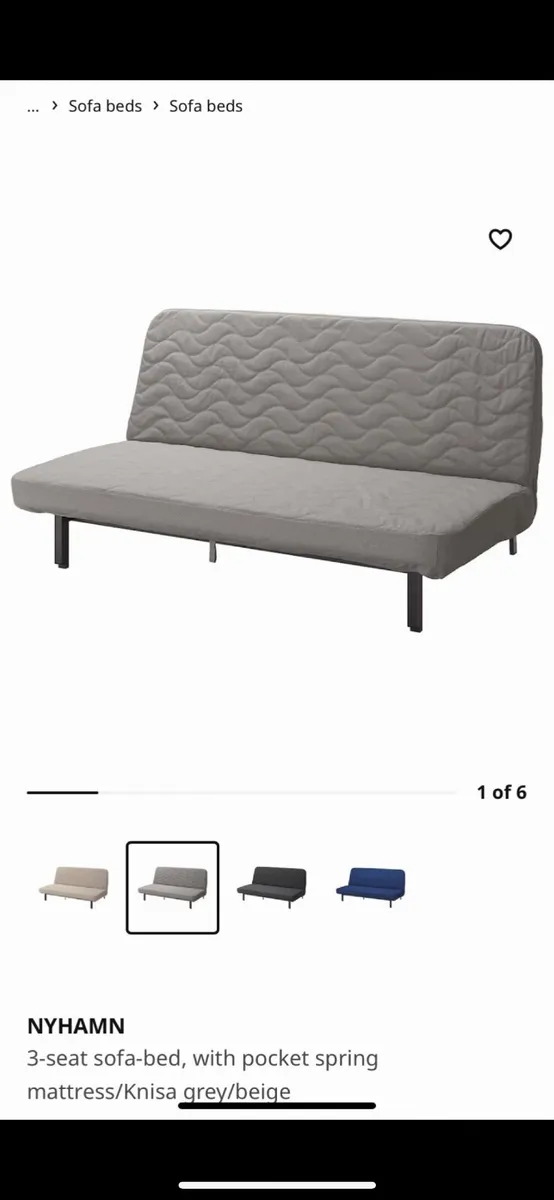 IKEA double sofa bed used 5 times - Image 3