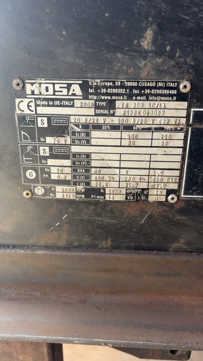 Mosa 300amp welder/generator - Image 3