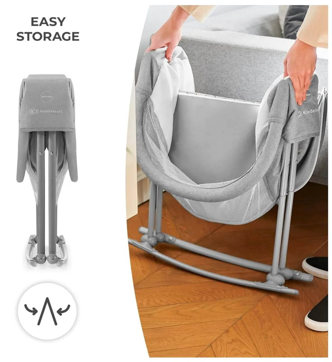 Kinderkraft LOVI 3in1 Baby Crib Travel Cot Rocker - Image 4