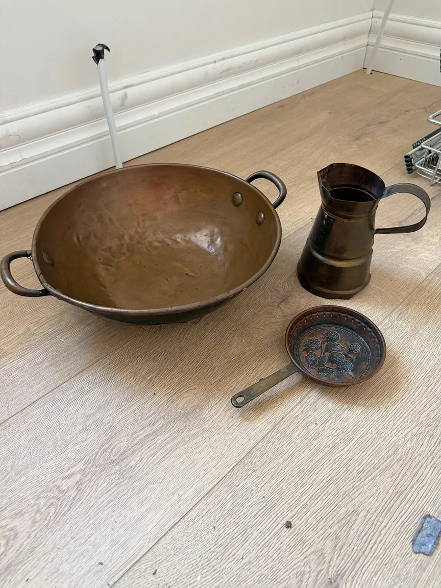 Copper pot and jug