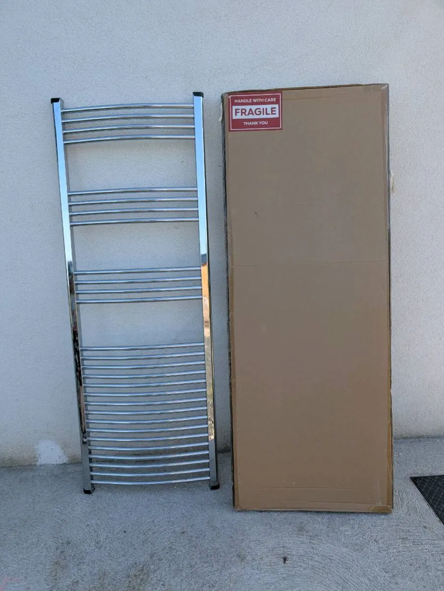 Two Chrome Heated Towel Rail 1650 x 600