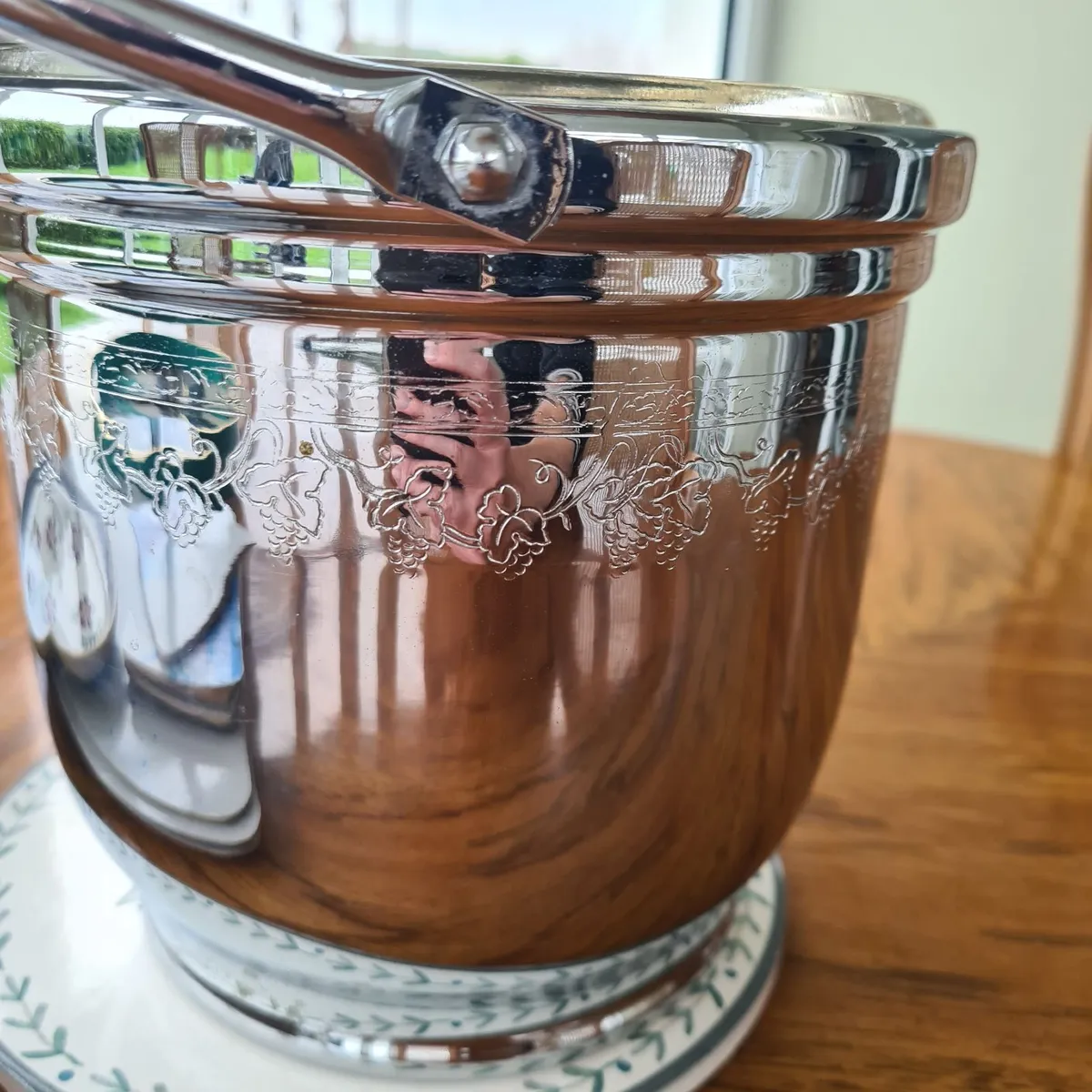 Vintage Chromium on Solid Brass Ice Bucket - Image 1