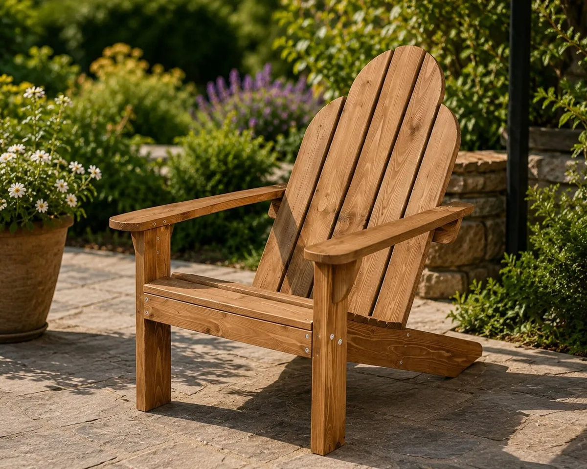 Adirondack Garden Chair Solid Wood Outdoor Lounge - Image 1