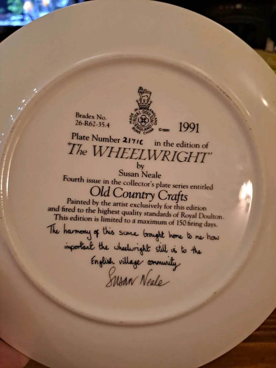 Royal Doulton The Wheelwright Collector Plate - Image 2