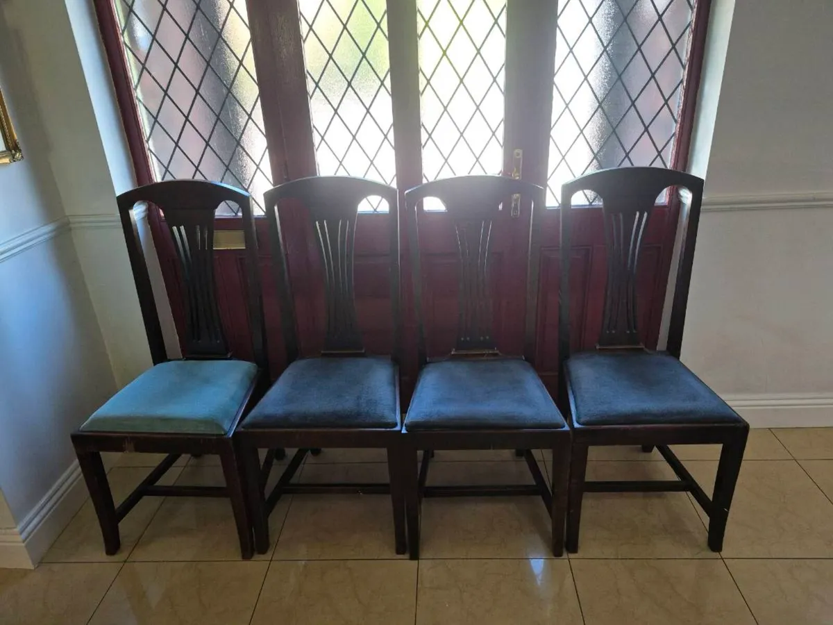 4 mahogany Canterbury dining chairs - Image 1