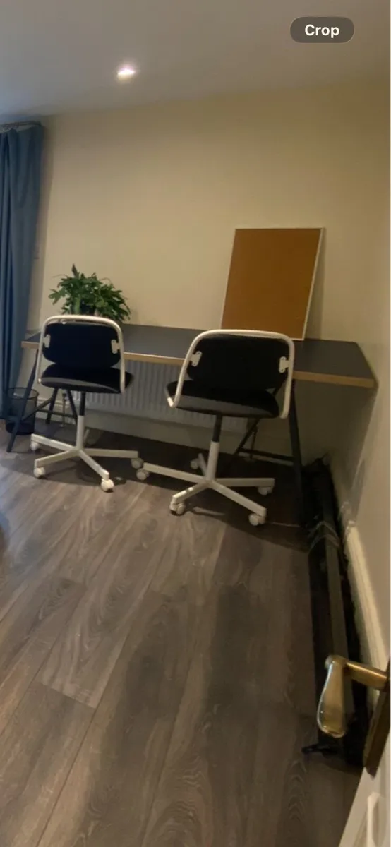 IKEA desk + 2 Swivel Chairs - Image 1