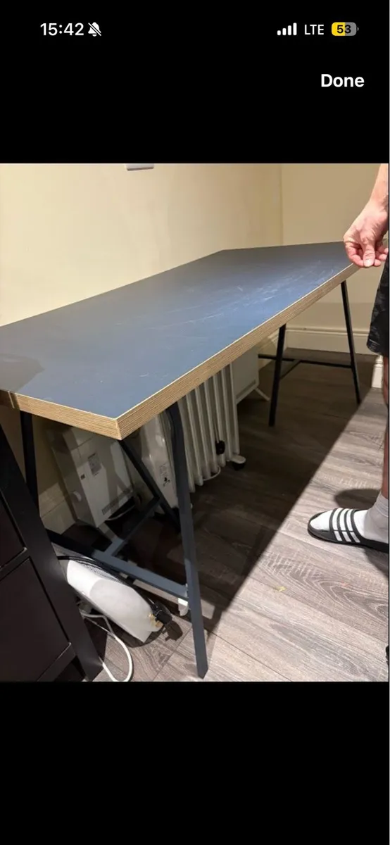 IKEA desk + 2 Swivel Chairs - Image 3
