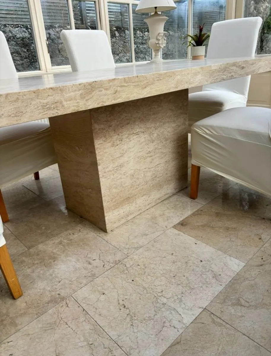 Travertine marble table - Image 2