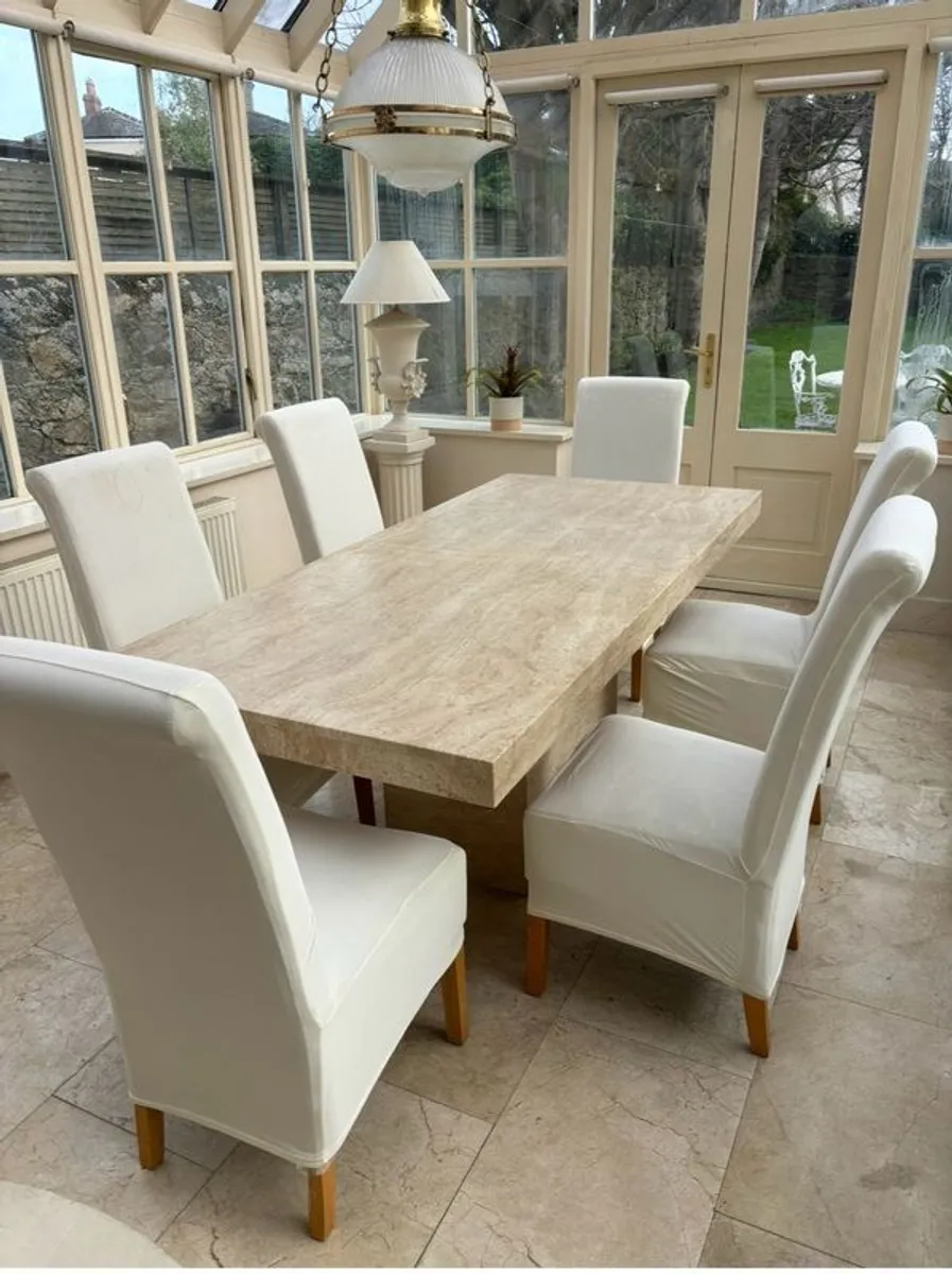 Travertine marble table - Image 3