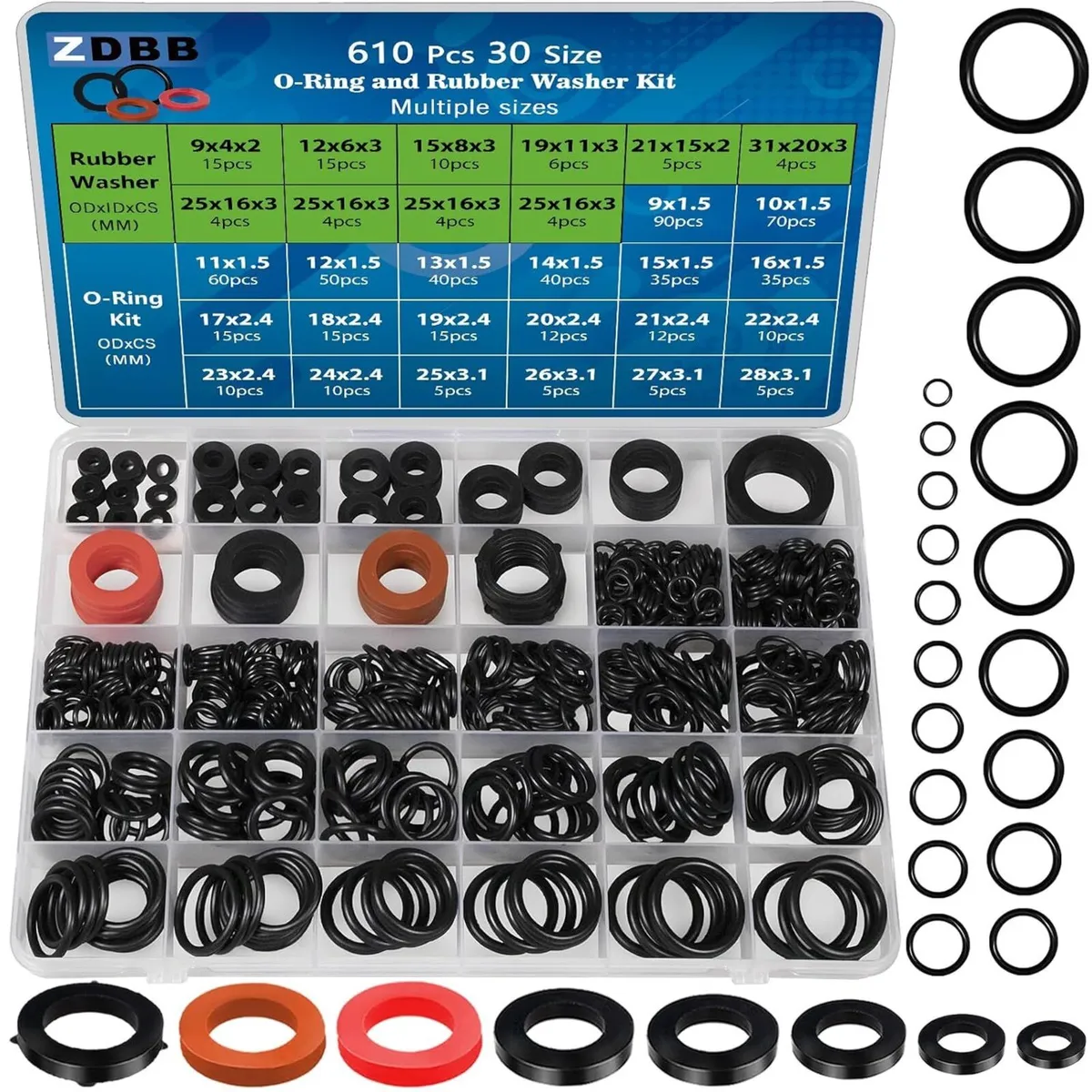 610 Piece Hose Washer O Ring Set - Image 1