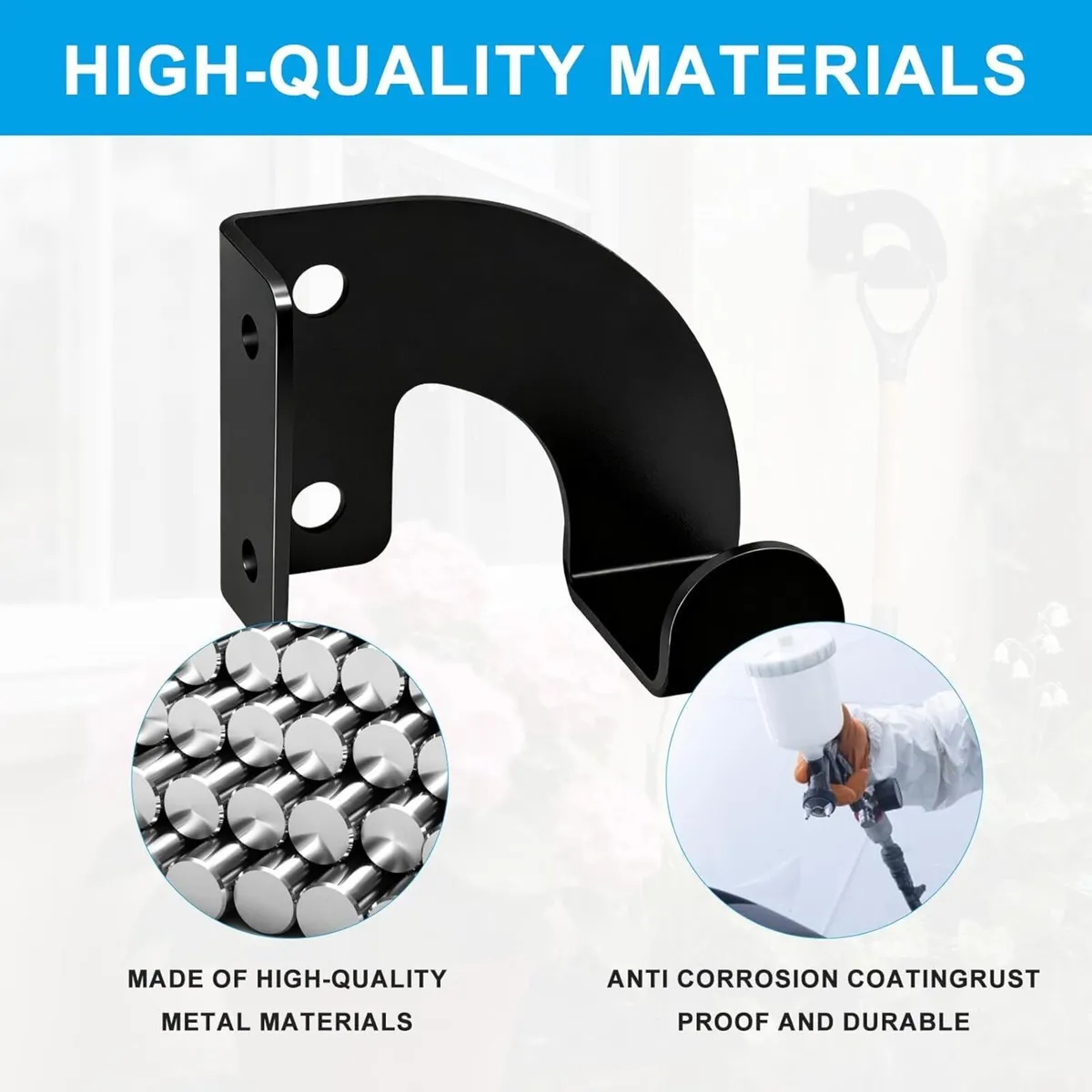 2 Pack Wall Mounted Garden Tool Hooks - Image 2