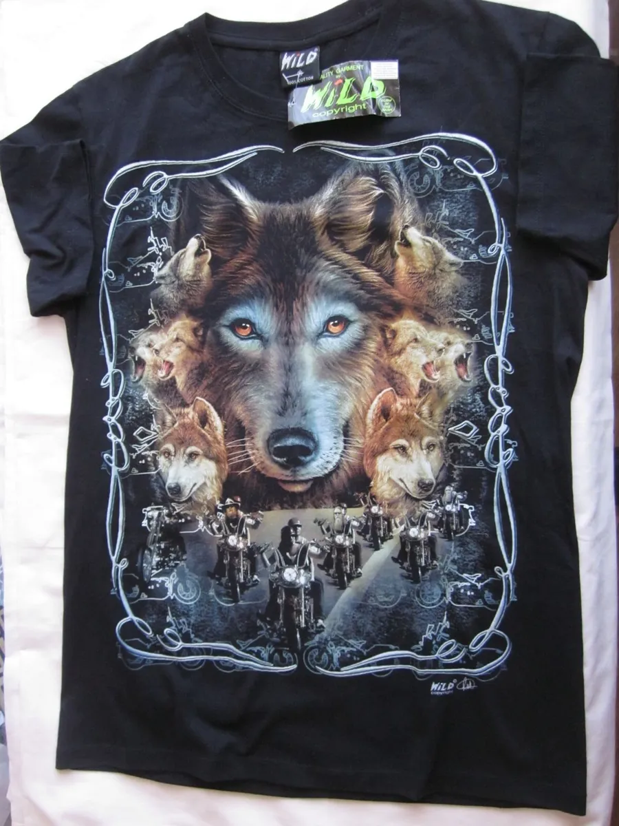 Vintage Wild Wolf Harley Motorcycles T Shirt M - Image 1