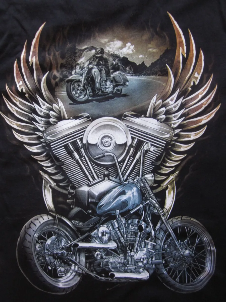 Vintage Wild Wolf Harley Motorcycles T Shirt M - Image 4