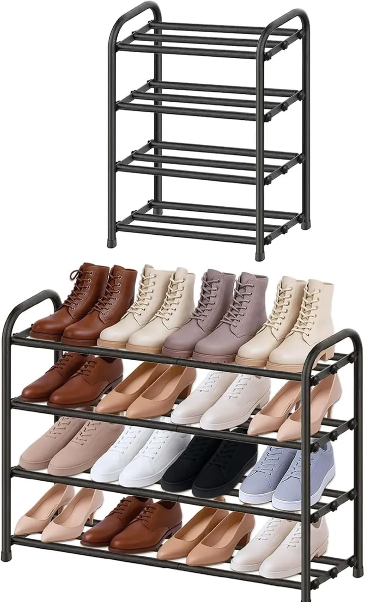 4 Tier Black Metal Storage Rack - Image 3