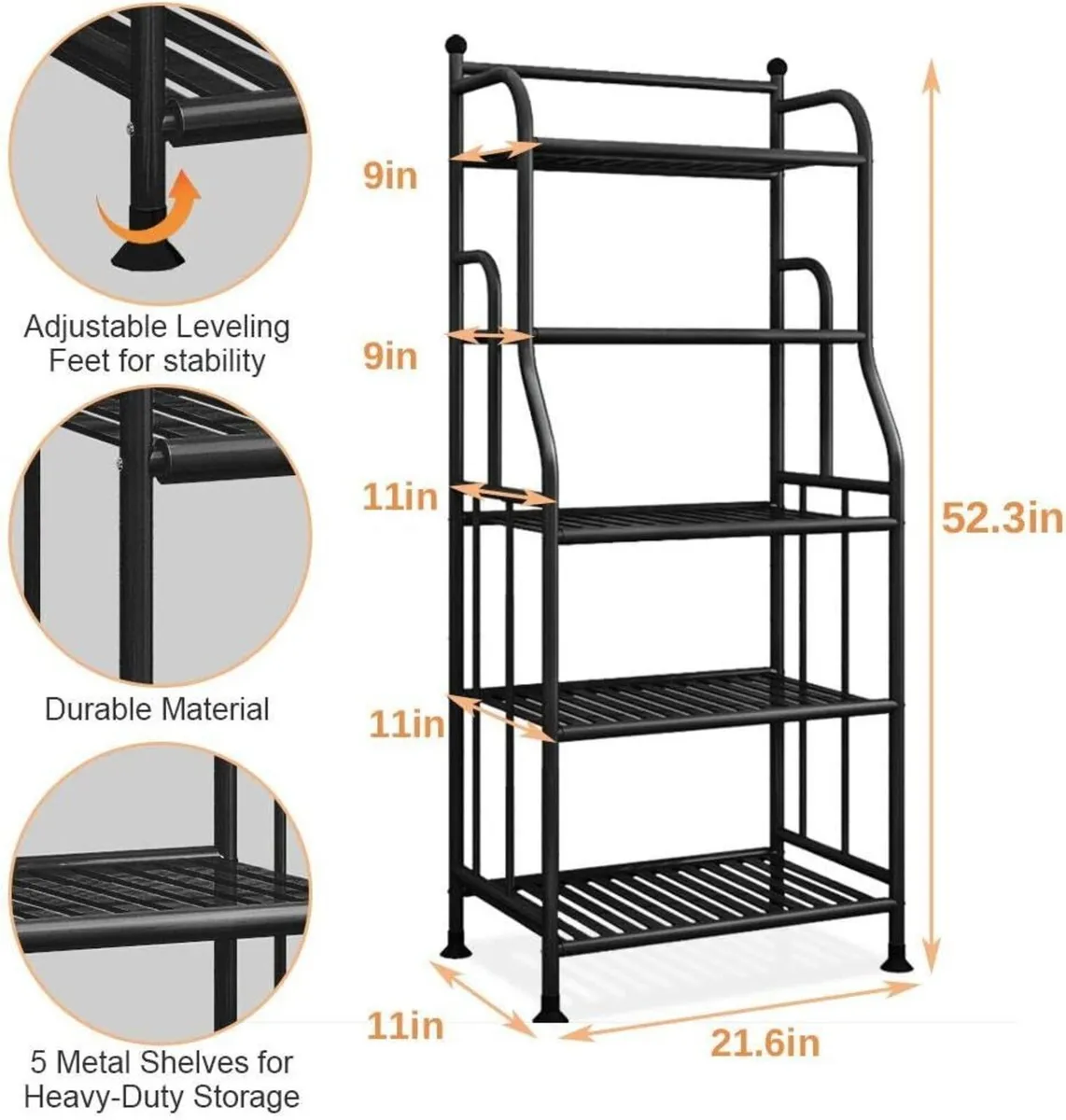 5 Tier Metal Storage Shelf - Image 3