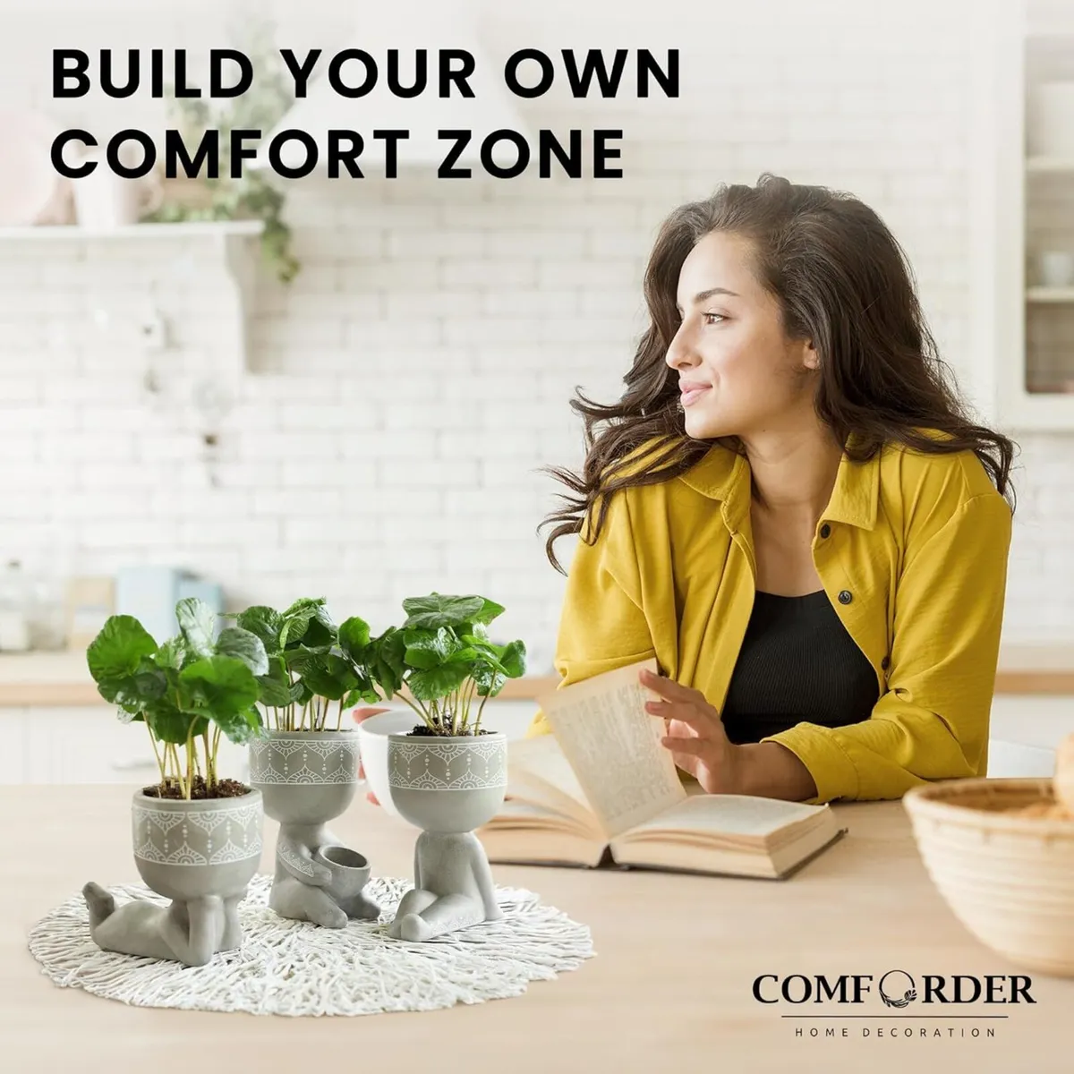 Set of Small Grey Cement Plant Pots - Image 3