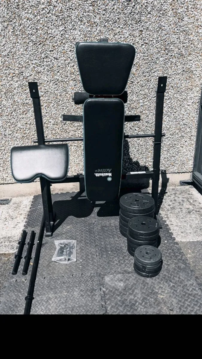 ADJUSTABLE WEIGHT BENCH 50KG  BARBELL DUMBBELS SET - Image 2