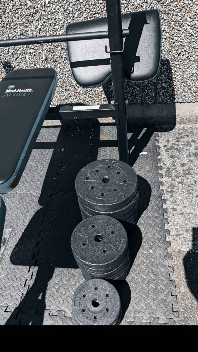 ADJUSTABLE WEIGHT BENCH 50KG  BARBELL DUMBBELS SET - Image 4