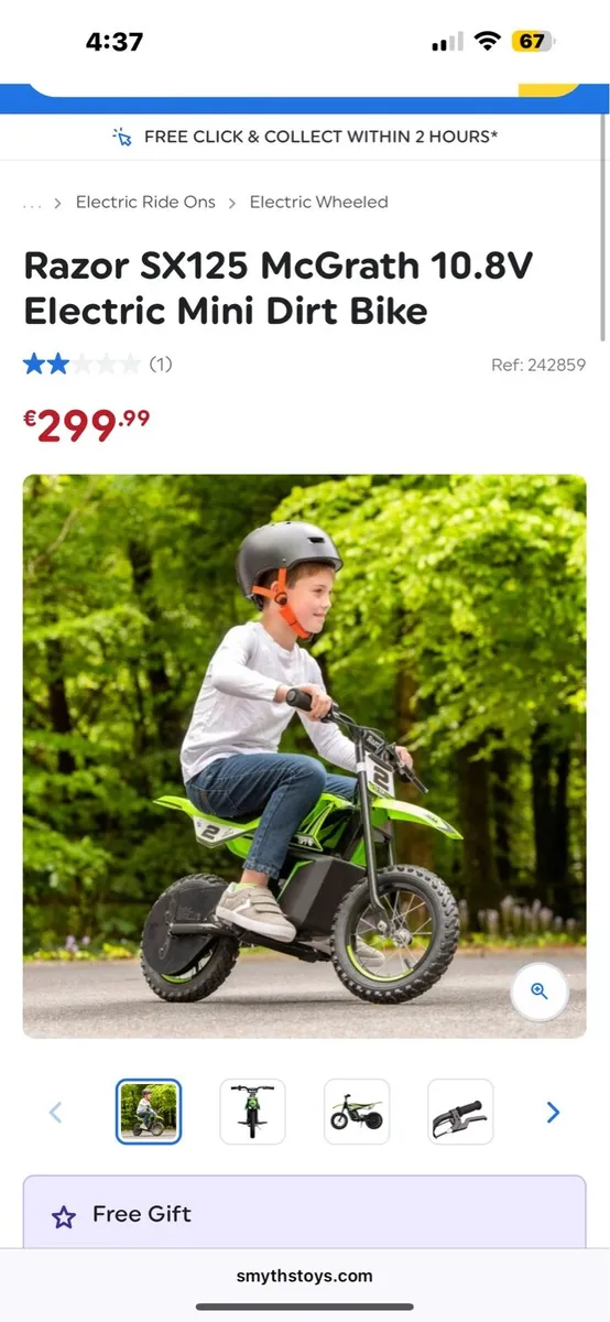 Razor SX125 McGrath 10.8V Electric Mini Dirt Bike - Image 1
