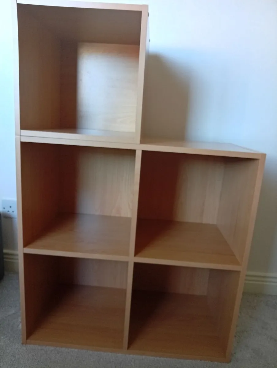 5 Cube Beech Effect Storage Cubes - Image 2