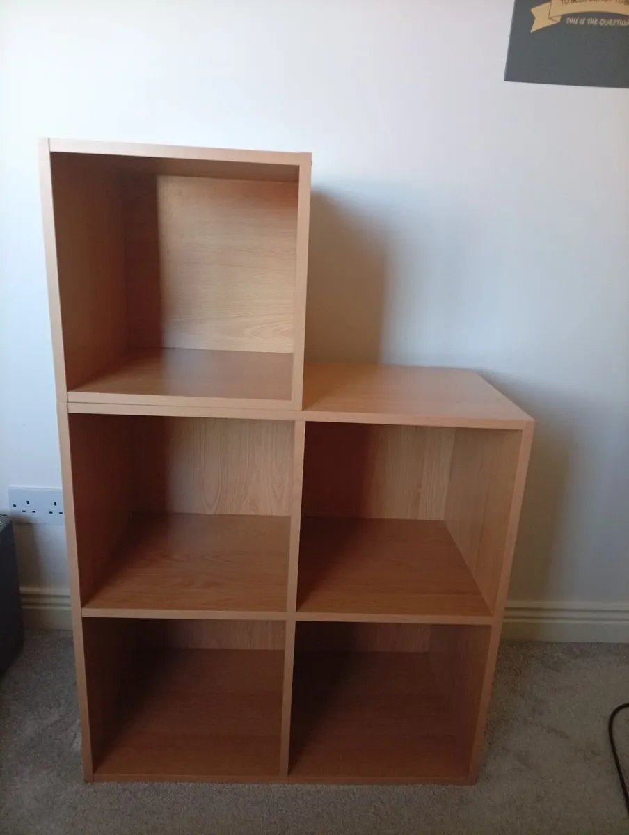 5 Cube Beech Effect Storage Cubes - Image 1