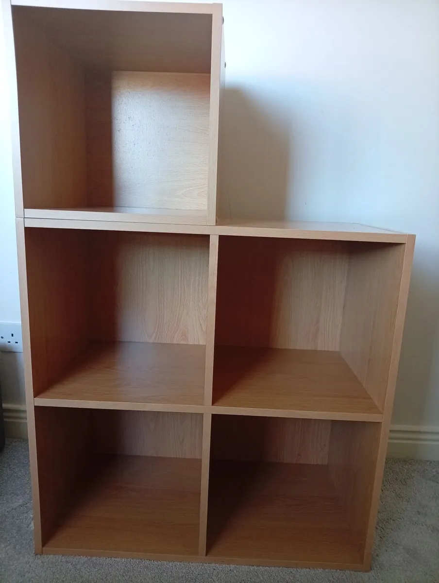 5 Cube Beech Effect Storage Cubes - Image 3