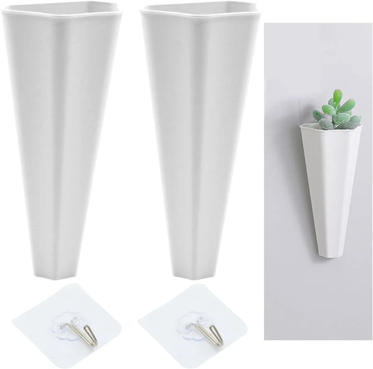10 White Hanging Wall Planters - Image 3